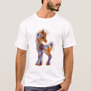 Levendige Glasvezel Fantasievolle Pony Mannen T-shirt