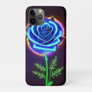 Levendige gloeiende bloem met neonaccenten iPhone 11 pro hoesje