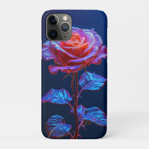 Levendige gloeiende bloem met neonaccenten iPhone 11 pro hoesje
