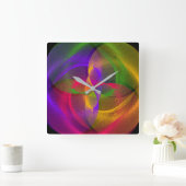 Levendige Glossy Circle geometrische wandklok Vierkante Klok (Huis)