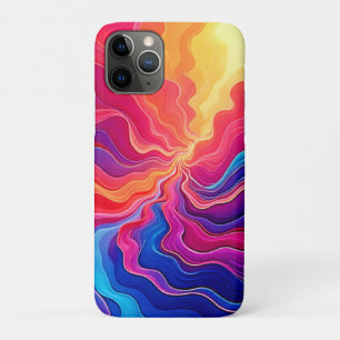 Levendige golven: Abstracte neon energie stroom ku iPhone 11 Pro Hoesje
