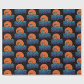 Levendige golven en zonsondergang cadeaupapier (Vlak)