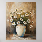 Levendige Gouache Daisy Meadow Art Print (Voorkant)