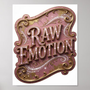 Levendige Goud RAW EMOTIE Grafisch ontwerp Poster