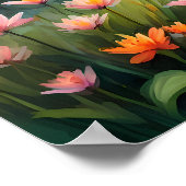 Levendige gouden zonsondergang over het rustige me poster (Hoek)