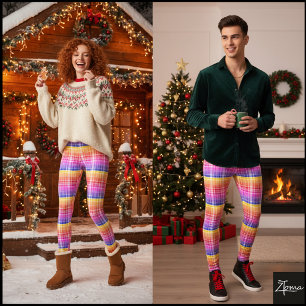 Levendige Gradiënt Plaid Horizontale Kleurbanden Leggings