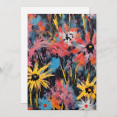 Levendige graffiti bloemen kunst feestdagenkaart (Voorkant / Achterkant)