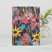 Levendige graffiti bloemen kunst feestdagenkaart (Staand voorkant)