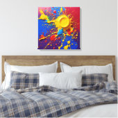 Levendige Graffiti Burst Canvas - Abstracte kunstp (Insitu (Slaapkamer))