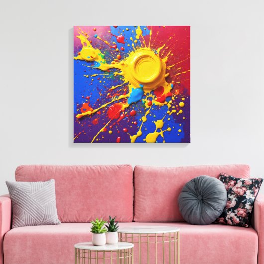 Levendige Graffiti Burst Canvas - Abstracte kunstp (Insitu (Woonkamer))