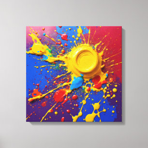 Levendige Graffiti Burst Canvas - Abstracte kunstp Afdruk