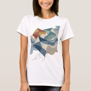 Levendige grijze VLIEGER DIE IN DE LUCHT VLIeGT On T-shirt