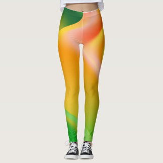 Levendige groene en gele Leggings - Perfect voor E