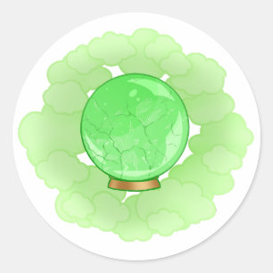 Levendige groene gekraakte kristallen bal ronde sticker