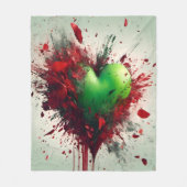 Levendige groene hart burst fleece deken (Voorkant)