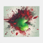Levendige groene hart burst fleece deken (Voorkant (Horizontaal))