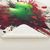 Levendige groene hart burst sherpa deken (3/4)