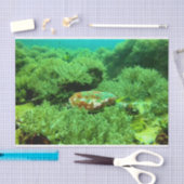 Levendige groene oceaan koraal en Zee schildpad Tissuepapier (Craft)