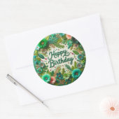 Levendige Groene Verjaardag sticker (Envelop)