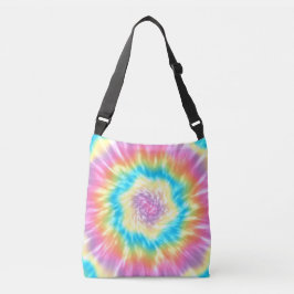 Levendige Groovy Stropdas-Dye Spiral in Pastelkleu Crossbody Tas