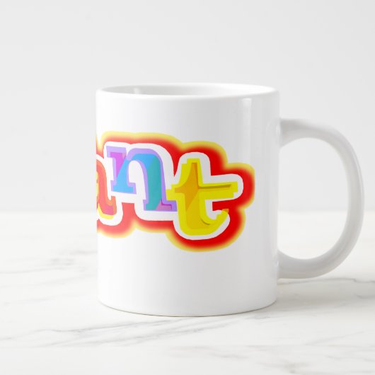 Levendige grote en kleurrijke jumbospecialistische extra grote mok (Rechts)