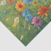 Levendige Haan in de bloementuin Tissuepapier (Detail)