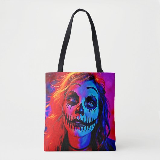 Levendige Halloween make-up kunst Draagtas (Voorkant)