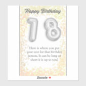 Levendige 'Happy 18th Birthday' Sticker (Vel)