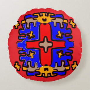 Levendige Hart Mandala Rond Kussen
