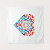 Levendige Hart Tie-Dye Wandkleed (Voorkant (horizontaal))