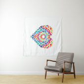Levendige Hart Tie-Dye Wandkleed (In Situ (horizontaal))