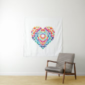Levendige Hart Tie-Dye Wandkleed (In situ)