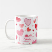 Levendige harten | Aangepaste naam | VALENTIJNSDAG Koffiemok (Links)