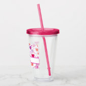 Levendige harten | Kleurrijk | Aangepaste naam Acryl Drinkbeker (Links)