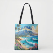 Levendige Hawaii Beach Tropical Paradise Schilderi Draagtas (Voorkant)