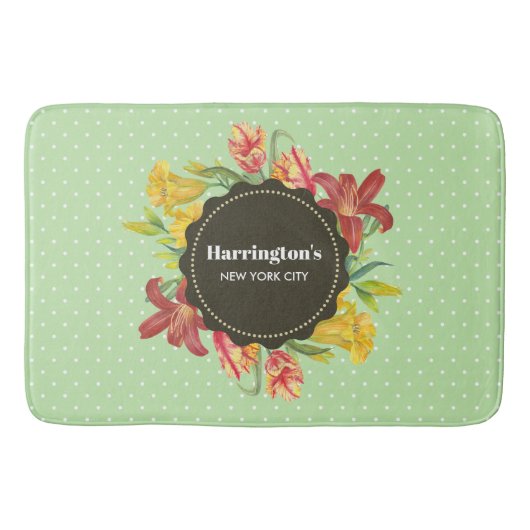 Levendige, heldere lentevloeren met pokkendots badmat (Voorkant)