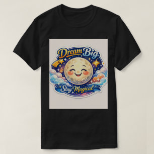 Levendige Hemelse Magie Lachende Maan & Sterren T-shirt