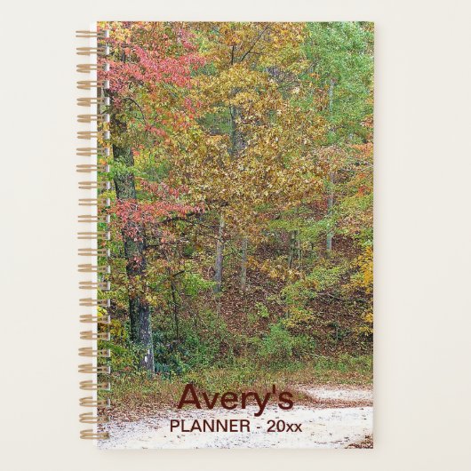Levendige herfst bladeren Mountain Road Custom Planner (Voorkant)