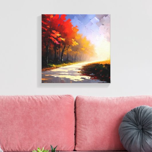 Levendige Herfst Foliage Landschapsschilderij Canvas Afdruk (Insitu (Woonkamer))