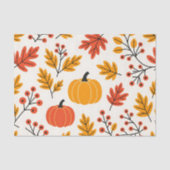 Levendige Herfst Pompoen Berry Autumn Leaves Patte Tissuepapier (Voorkant)