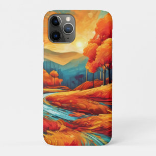 Levendige Herfst River Scene iPhone 11 Pro Hoesje