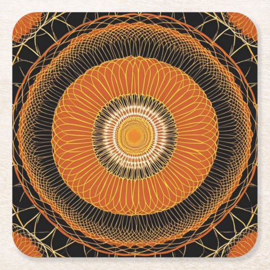 Levendige Herfst Vierkante Kartonnen Onderzetter (Voorkant)