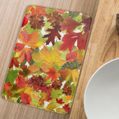 Levendige herfstbladcollage badmat