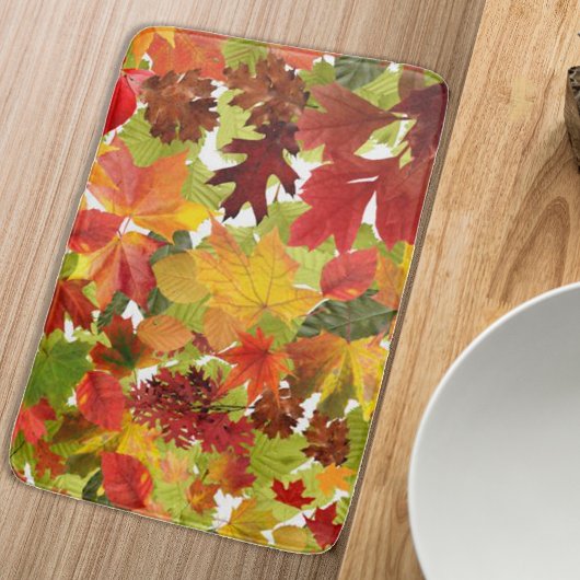 Levendige herfstbladcollage badmat