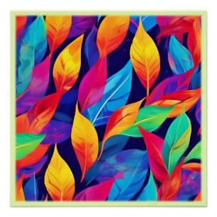Levendige Herfstbladeren Abstracte Kunst Perfect Poster