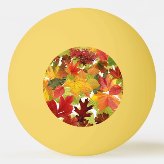 Levendige herfstbladeren collage pingpongballen (Voorkant)