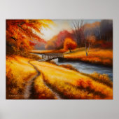 Levendige herfstbosschildering - Herfst Landschap Poster (Voorkant)