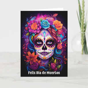 🌹Levendige herinnering: Lady Catrina in Bloom Feestdagen Kaart