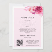Levendige Hete Roze Bloemen QR Code Alles In Een B Kaart (Achterkant)