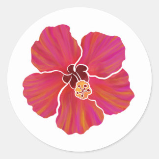 Levendige Hibiscus Sticker Blad voor Party Plannin